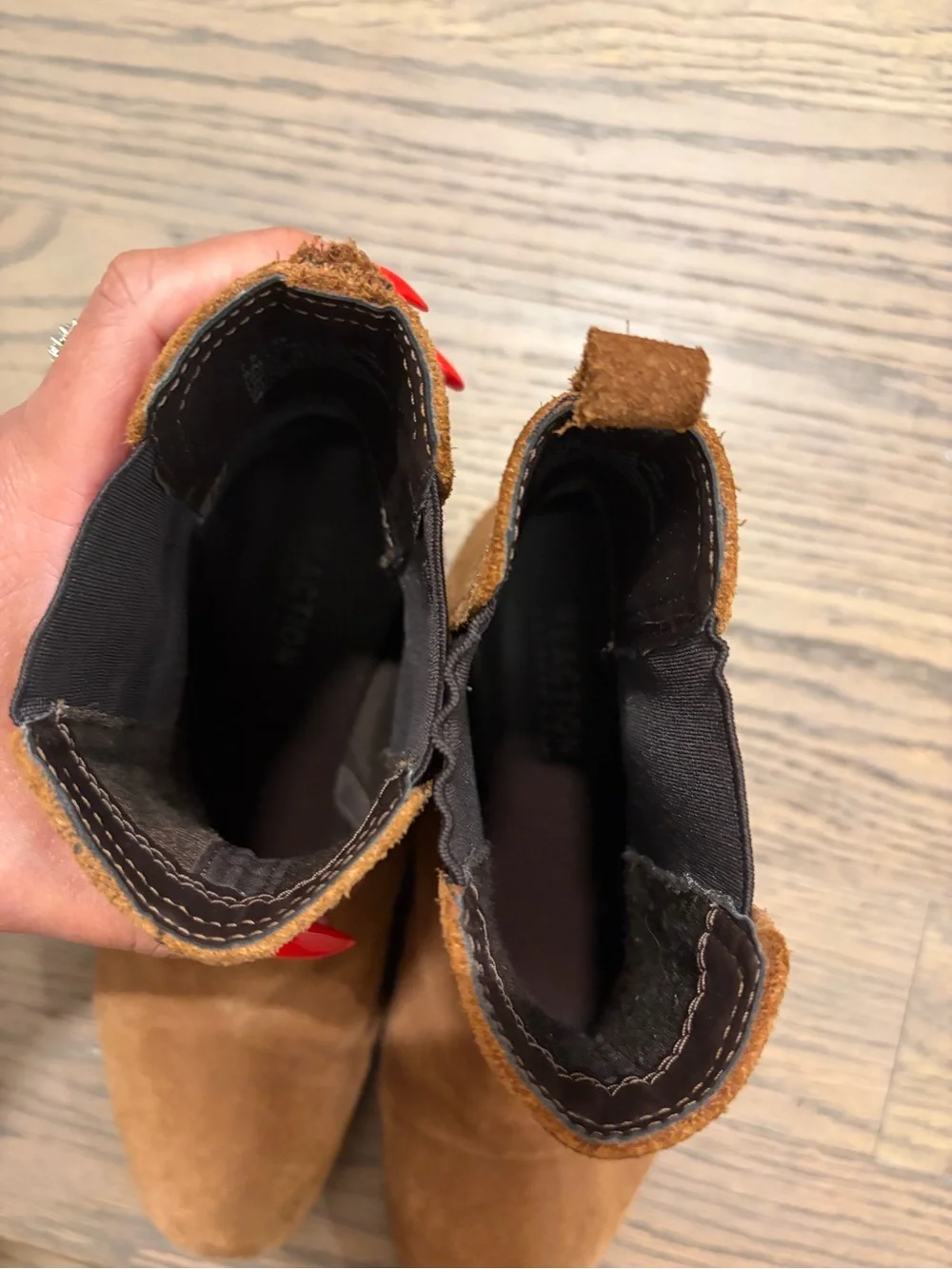 Kenneth Cole Reaction Suede Chelsea Ankle Boots in Cognac Brown